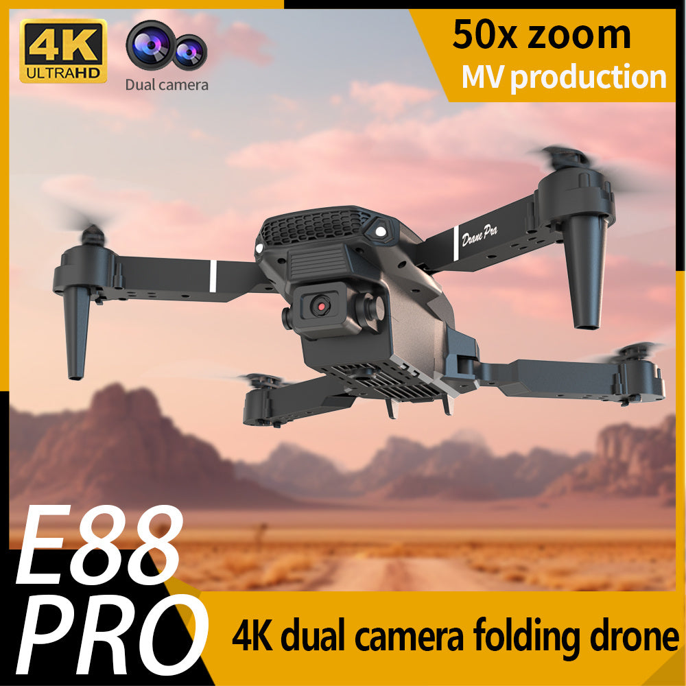 E88 Dual Camera Drone – WiFi FPV Foldable RC Quadcopter with Altitude Hold, Remote Control Toy for Beginners & Outdoor Fun