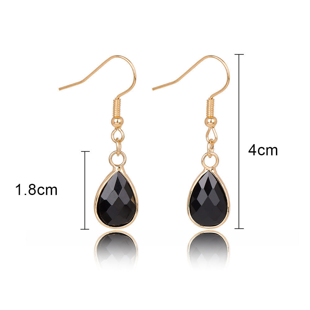 Womens Geometric Stone Water Drop Pendant Earrings Classic