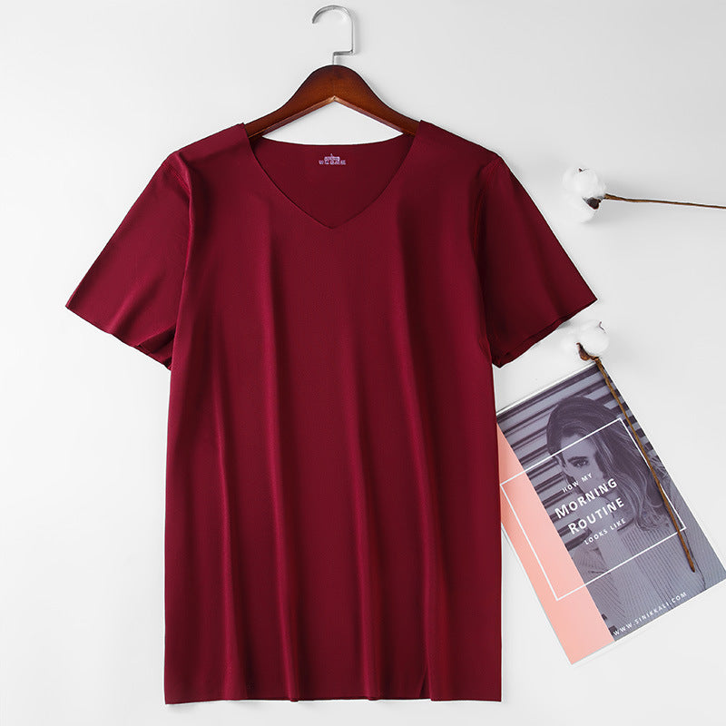 Men's Thin Ice Silk Seamless Short Sleeve T-shirt