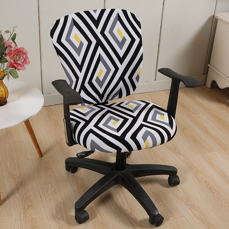 Modern Striped Polyester Split Universal Office Swivel Chair Cover