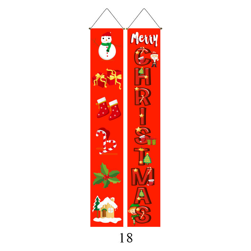 Christmas Lattice Couplet Curtain Hanging Flag Decoration