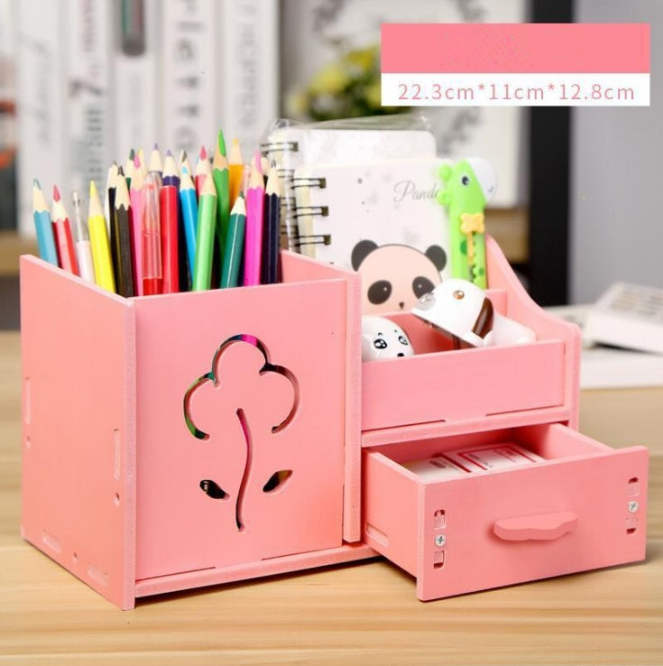 Multi-Function Cartoon Pen Holder – Creative Small Desktop Storage Box