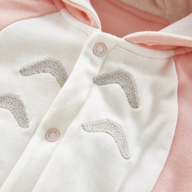 New Cotton-Padded Baby Romper – Thickened Chinchilla Hooded Cotton Onesie for Newborns