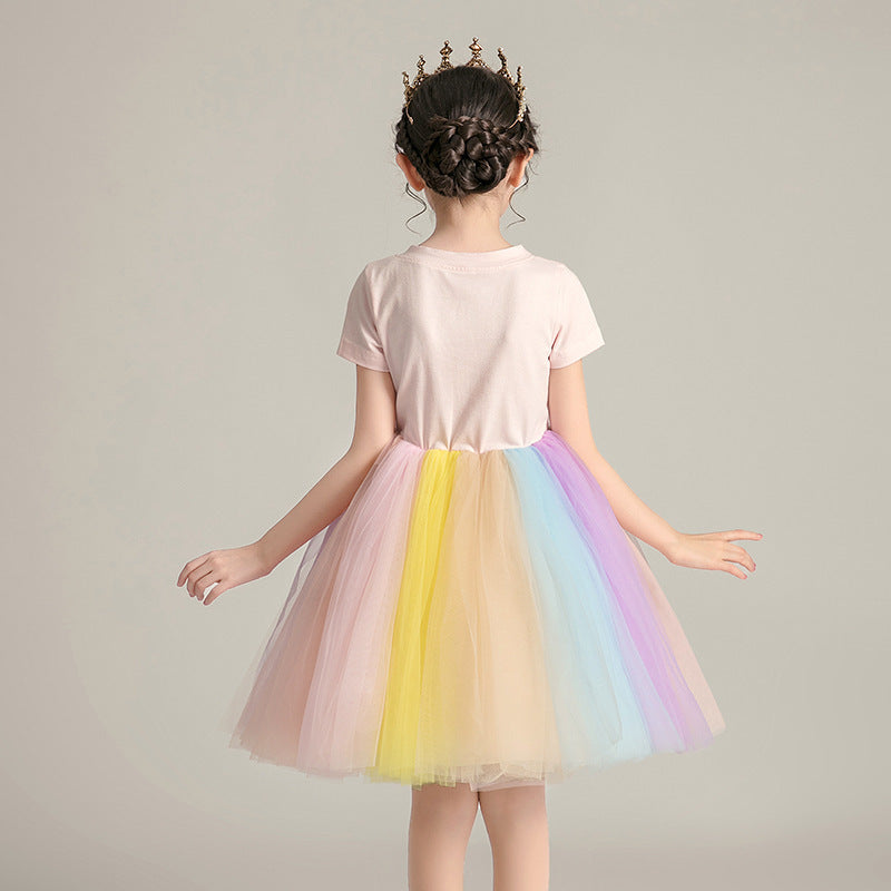 Rainbow mesh princess dress