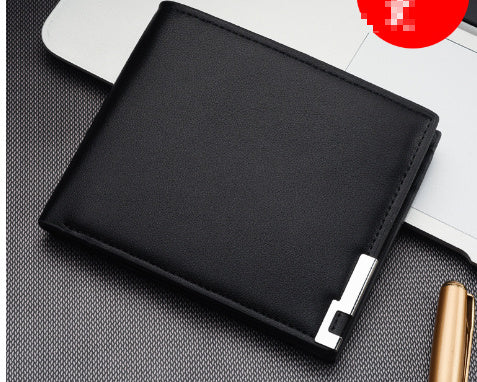 Men's Slim PU Leather Wallet With Money Clip Card Case