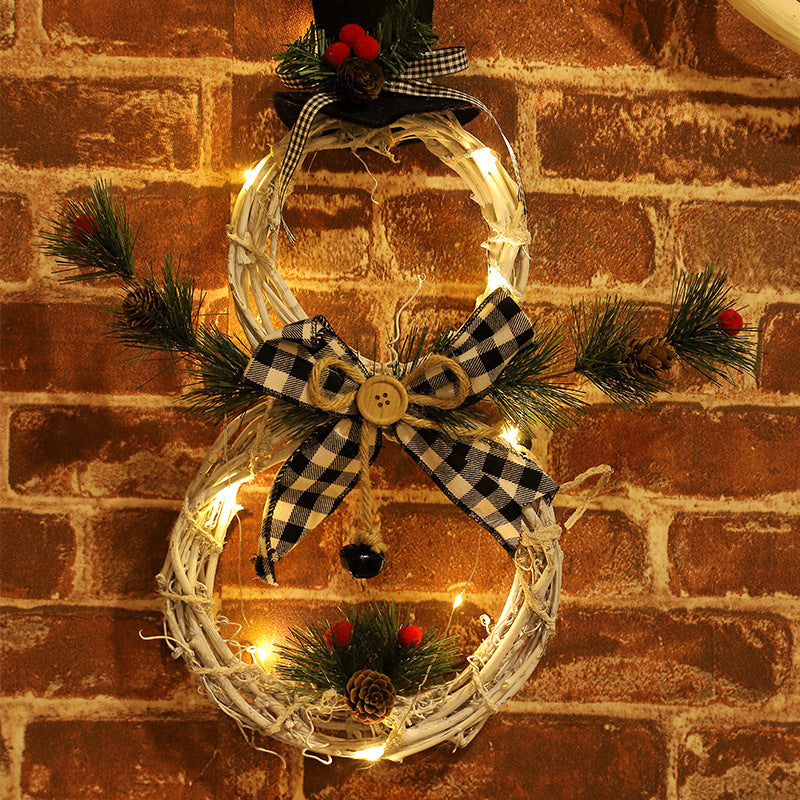 LED Christmas Wreath Pendant Lighted Garland