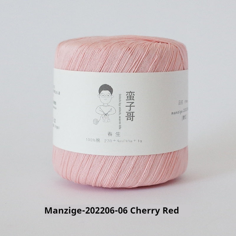 Silk Thread Pure Cotton Hand-Woven Crochet – Hairline Rule Wool Ball for Crafts