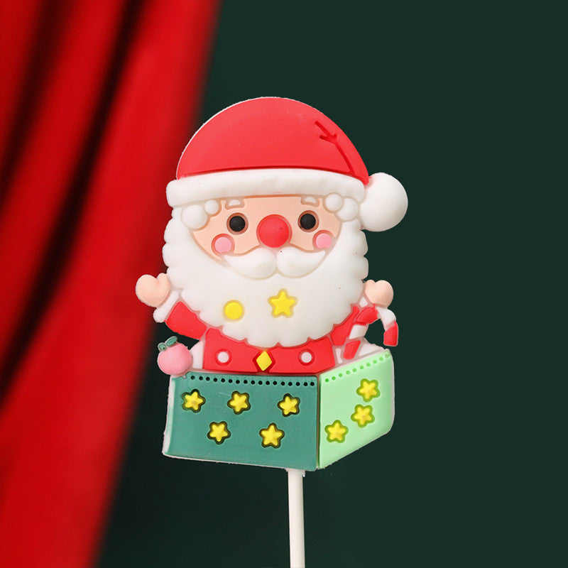 Santa Snowman Christmas Tree Card Birthday