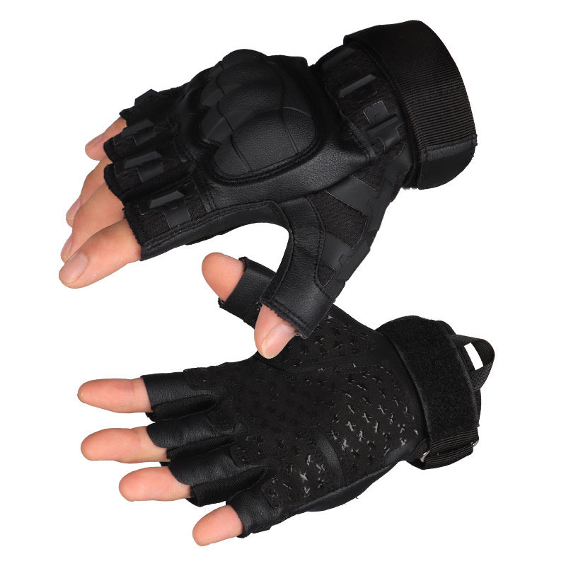 Camouflage Half Finger Nylon Gloves – Non-Slip Summer Sports Wear