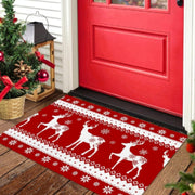 Christmas Carpet Red Christmas Tree Snowman Mat