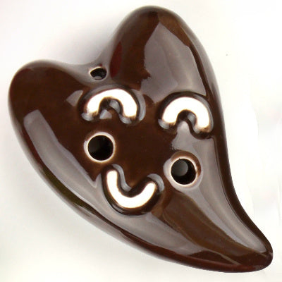 Color Glaze Heart-Shaped Porcelain Flute