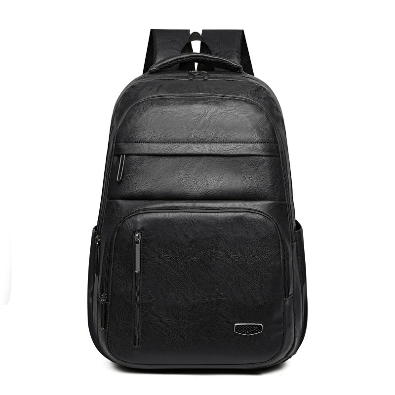 PU Soft Leather Backpack Slim Travel Bag Unisex Solid