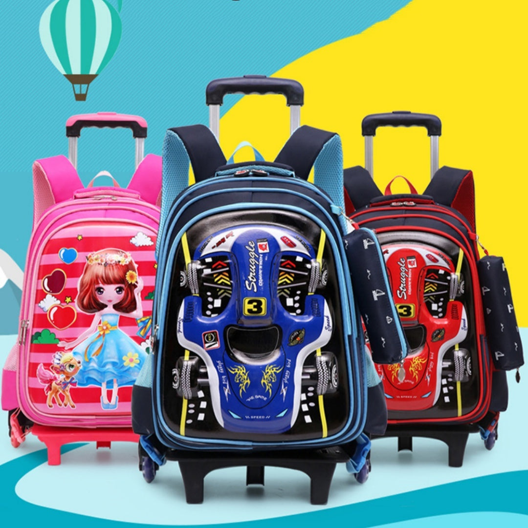 Unisex Oxford Cloth Trolley Backpack Geometric Pattern