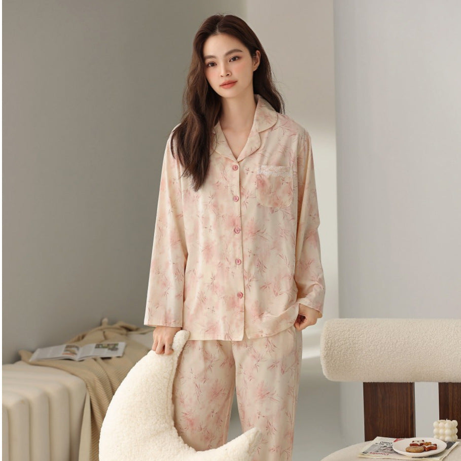 Unisex Modal Velvet Long Sleeve Cardigan Homewear Set