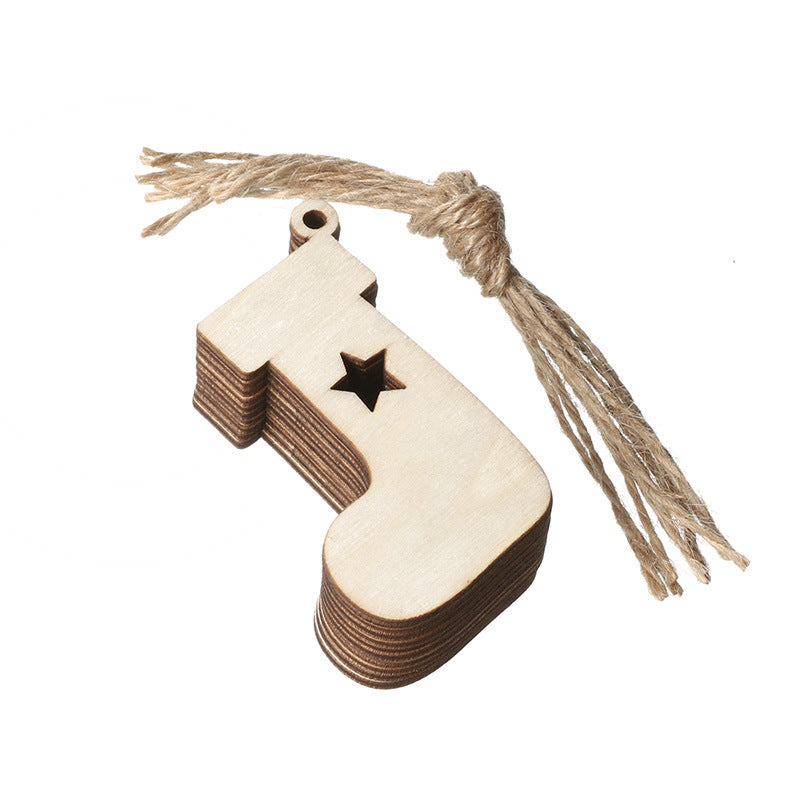 Handmade Boxwood Cartoon Christmas Pendants