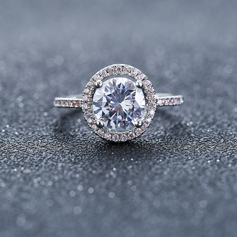 Elegant Wholesale European-Style Zircon Wedding and Engagement Ring by Nvjie Paktong