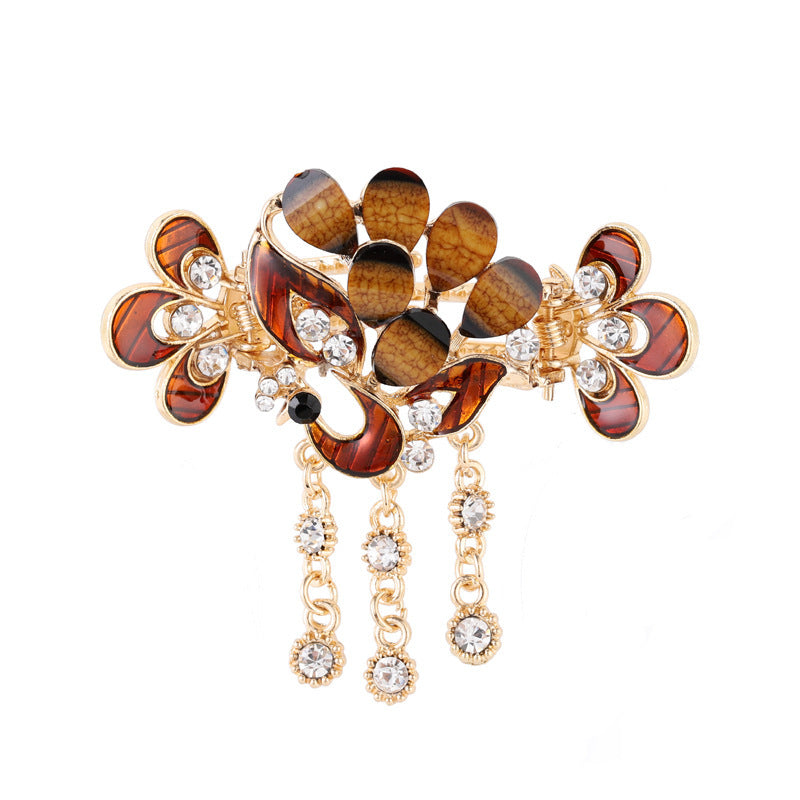 Vintage Plate Back Head Fringe Clip
