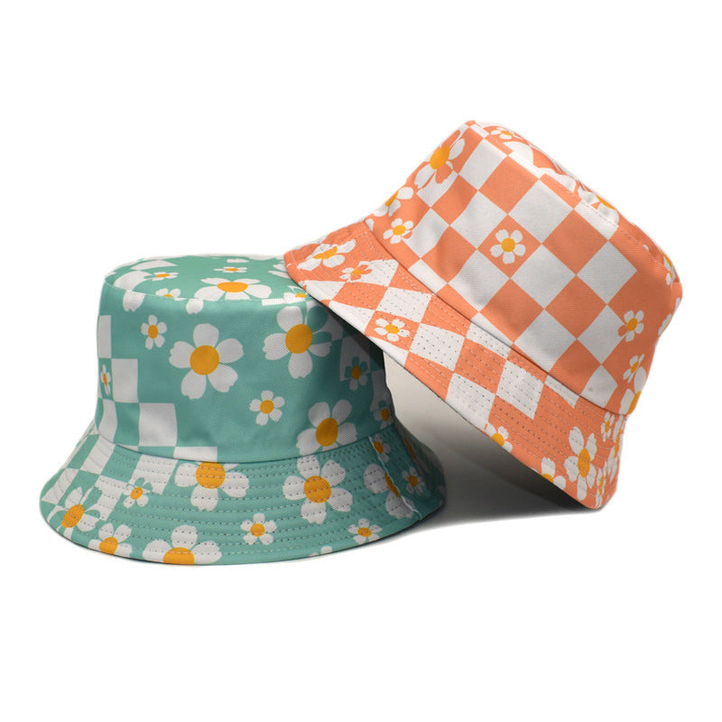 Korean Style Chessboard Plaid Bucket Hat