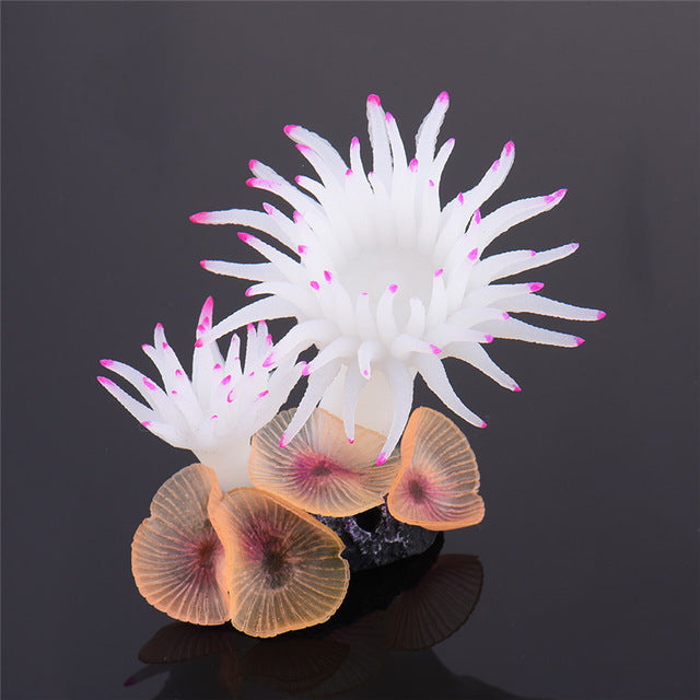 Aquarium Fish Tank Silicone Coral Anemone Plant