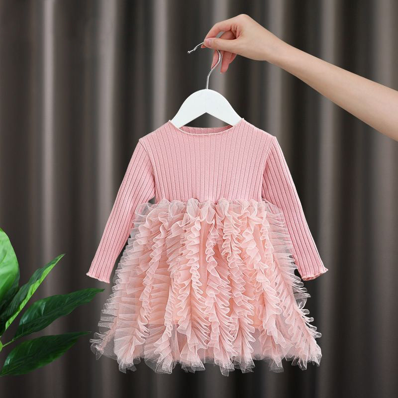 Children's Net Gauze Puffy Cake Dress