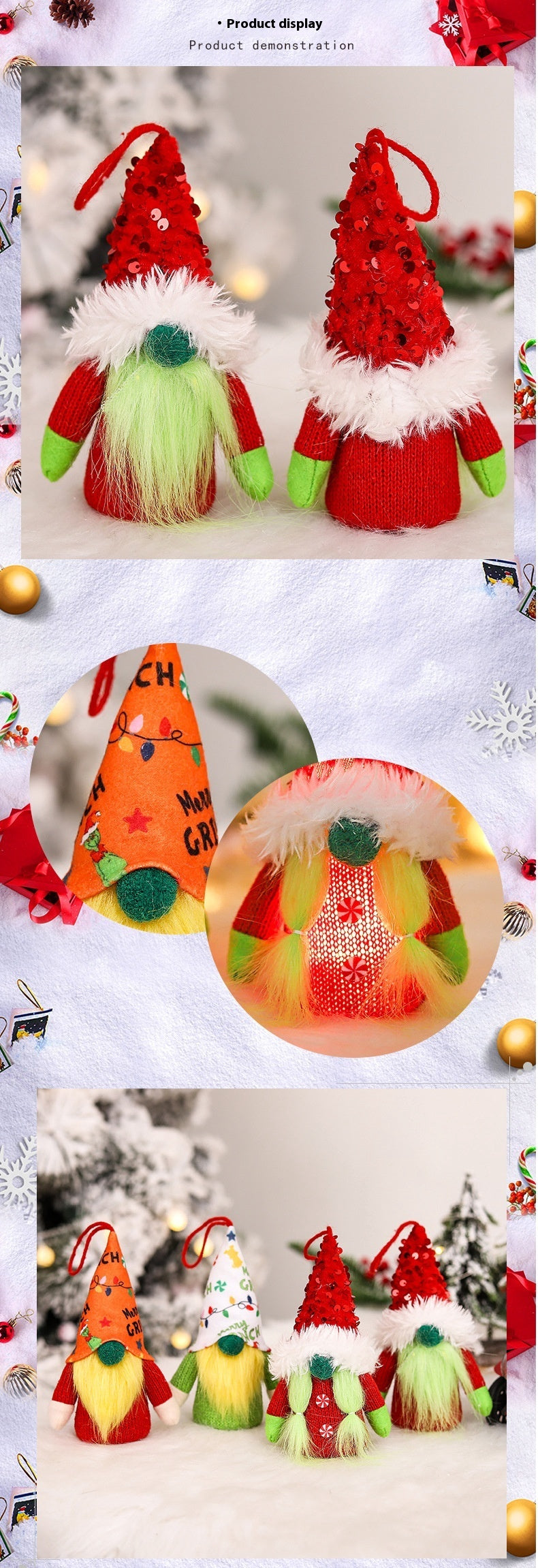 Forest Man Luminous Pendant Christmas Decorations Faceless Doll Doll