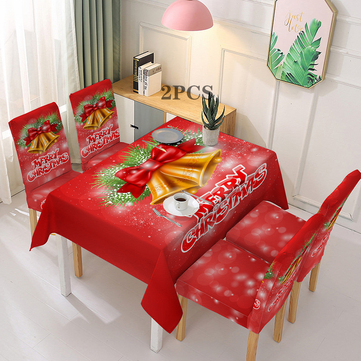 Christmas Printed Chair Cover Festive Decoration Elastic One-piece Absorbent Tablecloth