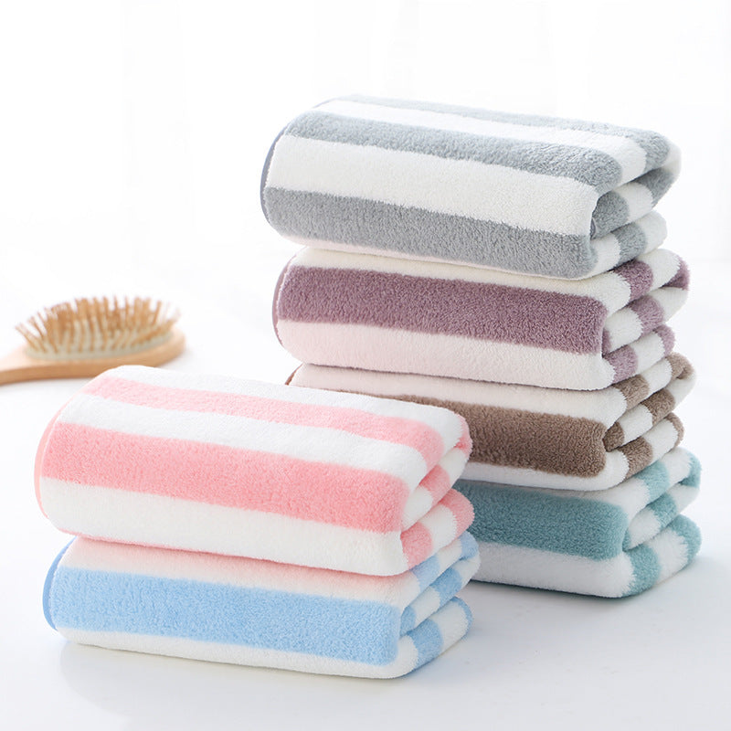 Hanging Warp Knitted Coral Fleece Soft Absorbent Narrow Strip High-density Wrapping Comfortable Towel