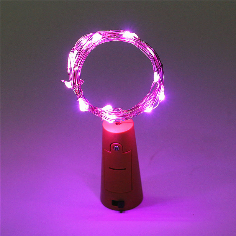 Red wine cork string 2 meters 20 colorful lights