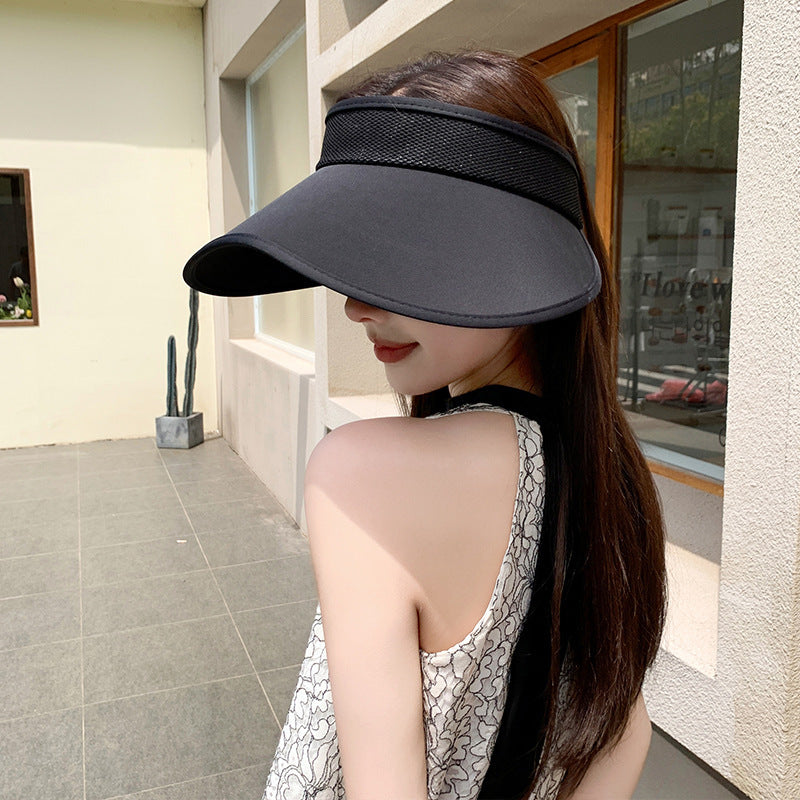 Breathable Two-Tone Peach Shape Big Brim Sun Visor Cap for Summer UV Protection