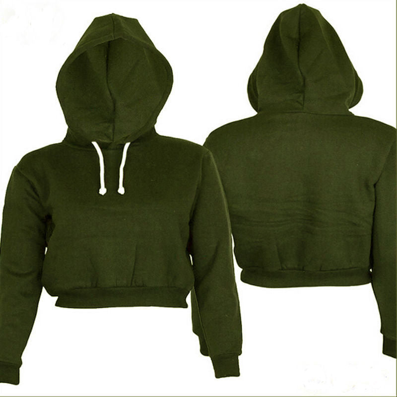 Women's Fleece Hoodie Sweatshirt Slim Fit Solid Casual