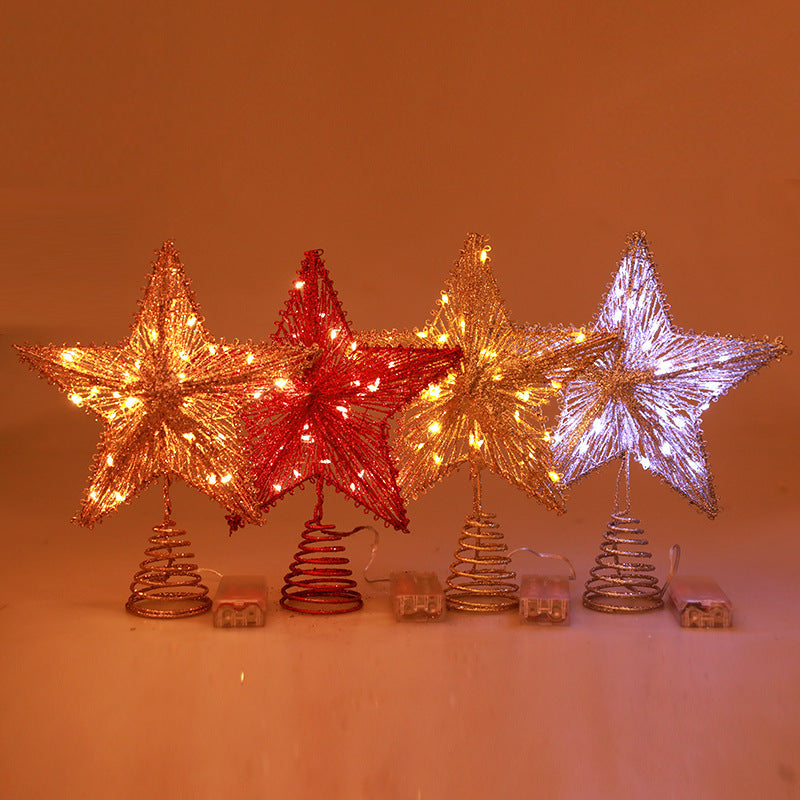 Linear Iron Christmas Tree Top Star Five-pointed Star