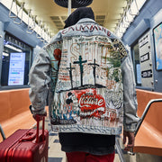 Urban Devil Graffiti Vintage Denim Jacket – Unisex Autumn Edition