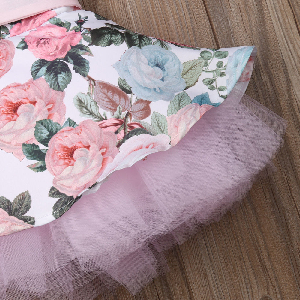 Floral Newborn Outing Dress – Baby Girl Party Dress Outfit