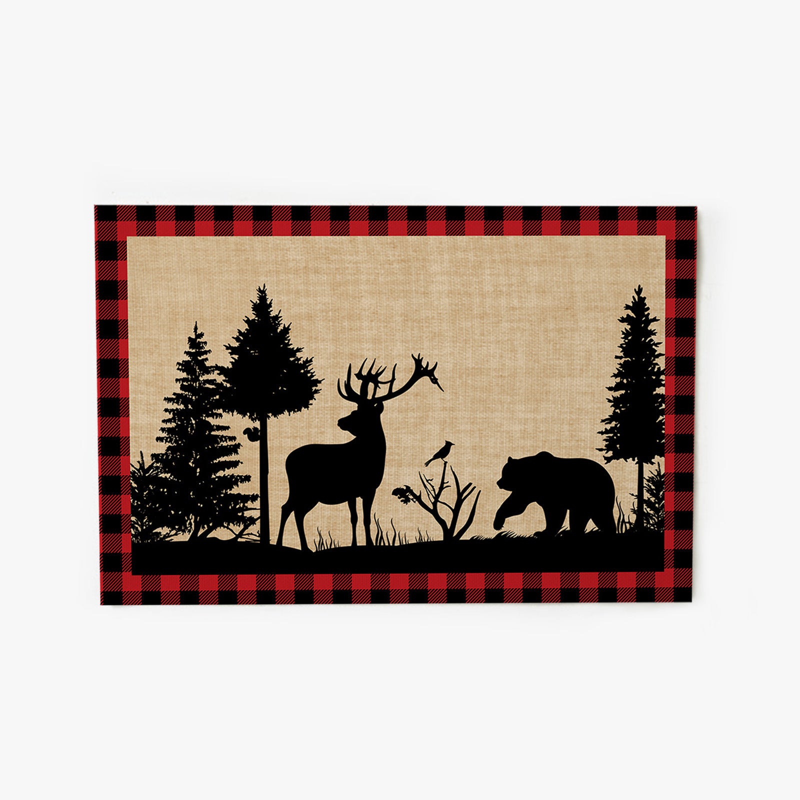 Haig Elk Christmas Tree Cotton And Linen Table Mat