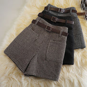 Women’s Wide-Leg PVC Shorts with Belt – Chic Streetwear Style