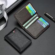 Men's Slim PU Leather Card Holder RFID Wallet Solid Color