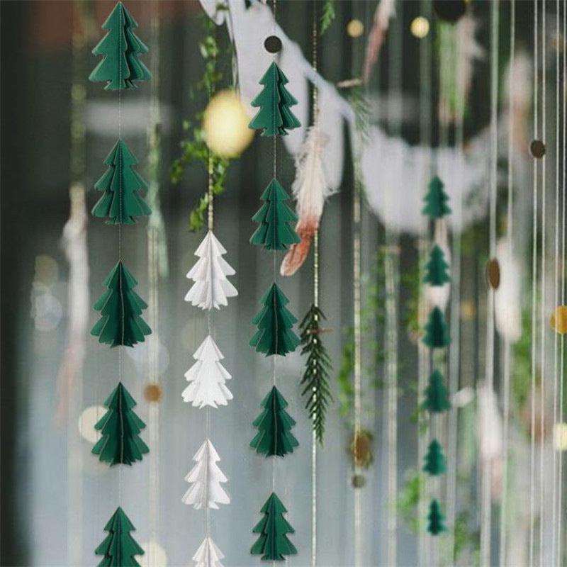Christmas Decorations 3D Mini Flag Scene Show Window Pendant