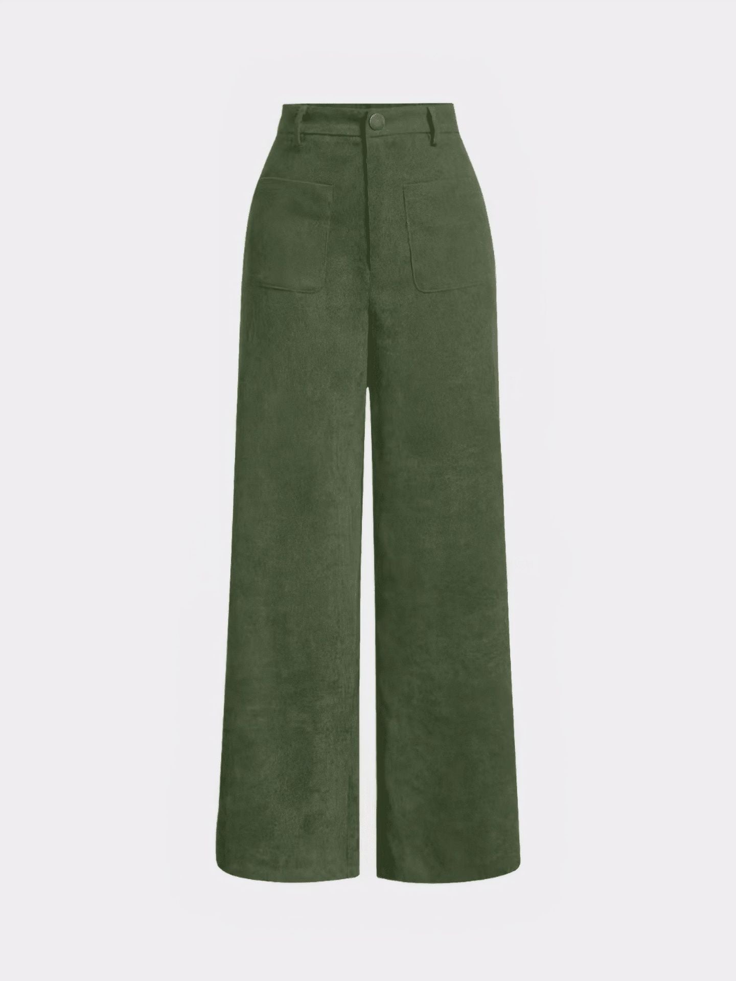 Women’s Corduroy Straight-Leg Pants – Casual Mid-Waist Trousers