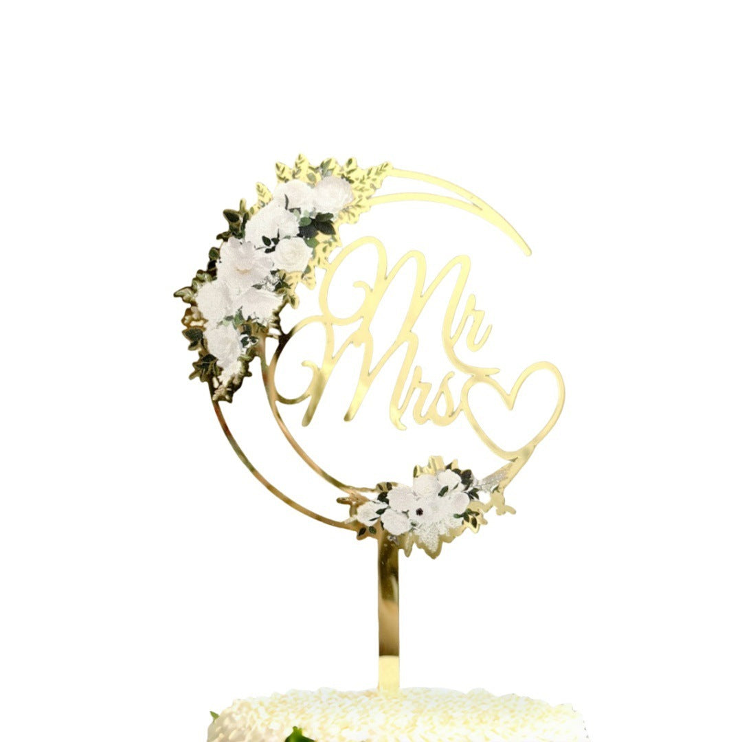 Stylish Ins-Style Colorful Acrylic Wedding Cake Decoration Plug-In