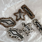 Leopard Print Hollow Out BB Clip Clouds Pentagram Hairpin