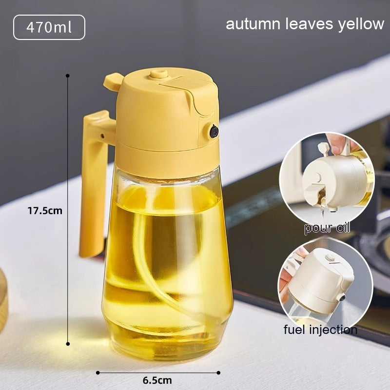 470ML 2-in-1 Olive Oil Sprayer & Dispenser – Glass Bottle for Cooking, BBQ, Air Fryer