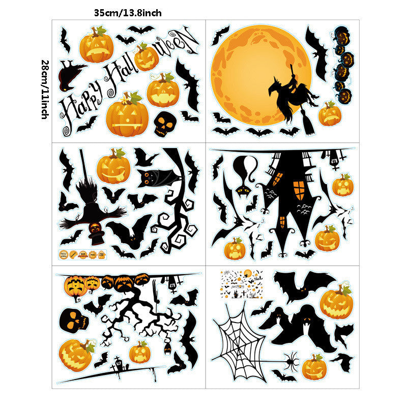 Halloween Bat Pumpkin Creative Decoration Stickers