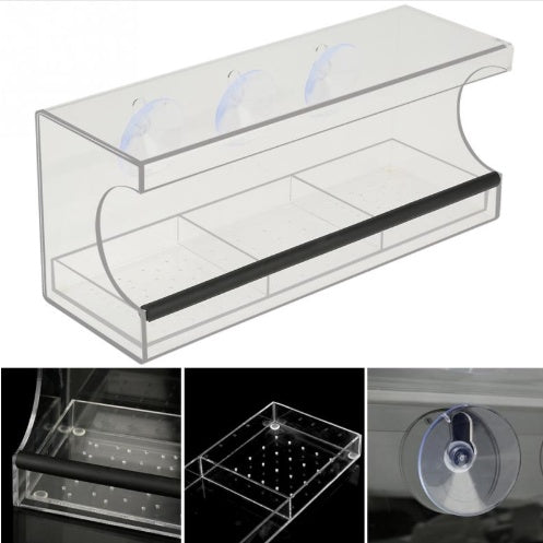Acrylic Bird Feeder Box for Parrots and Small Birds