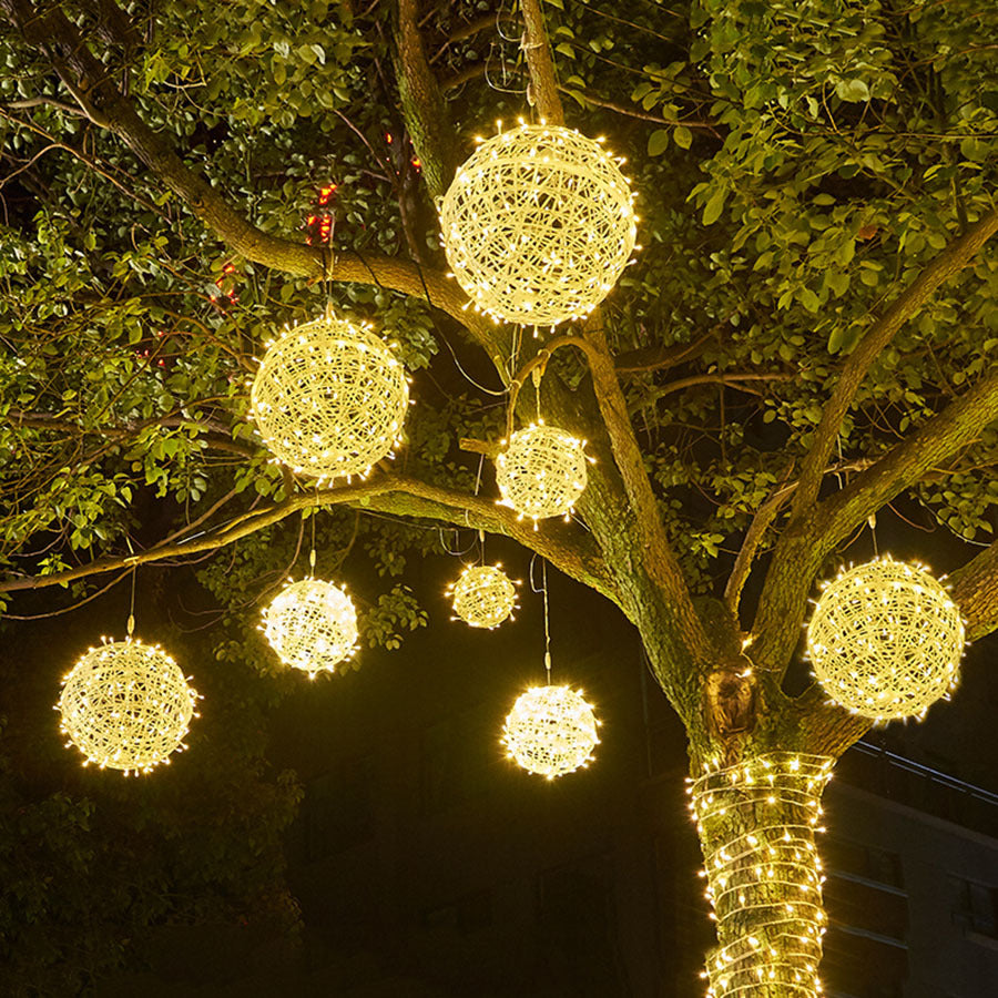LED Sepak Takraw Ball Lamp Hanging Tree Lantern Landscape Decorative Lighting
