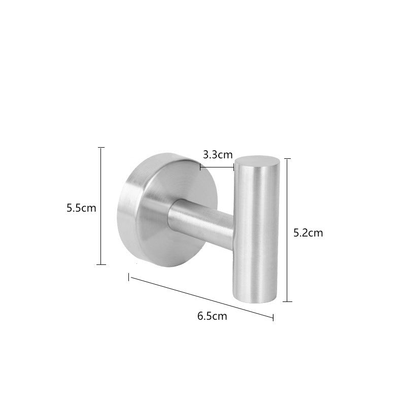 Minimalist 304 Stainless Steel Bathroom Hook – Wall-Mounted Clothes/Towel Hook