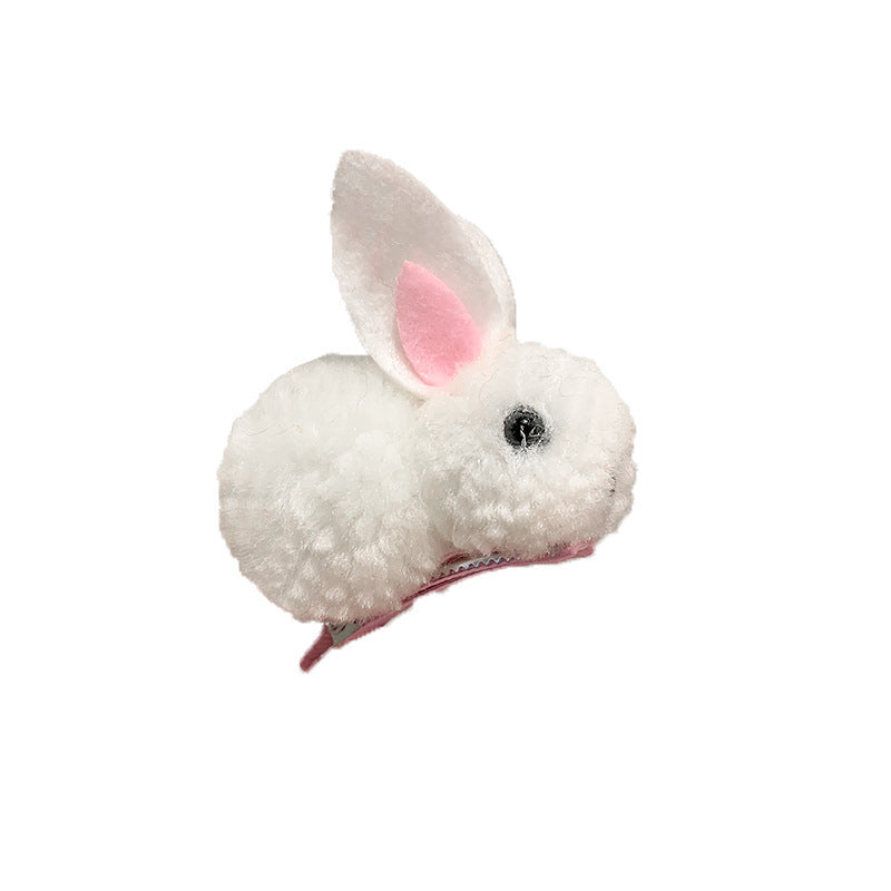 Cute Bunny Three-dimensional Barrettes Children's Plush Clip