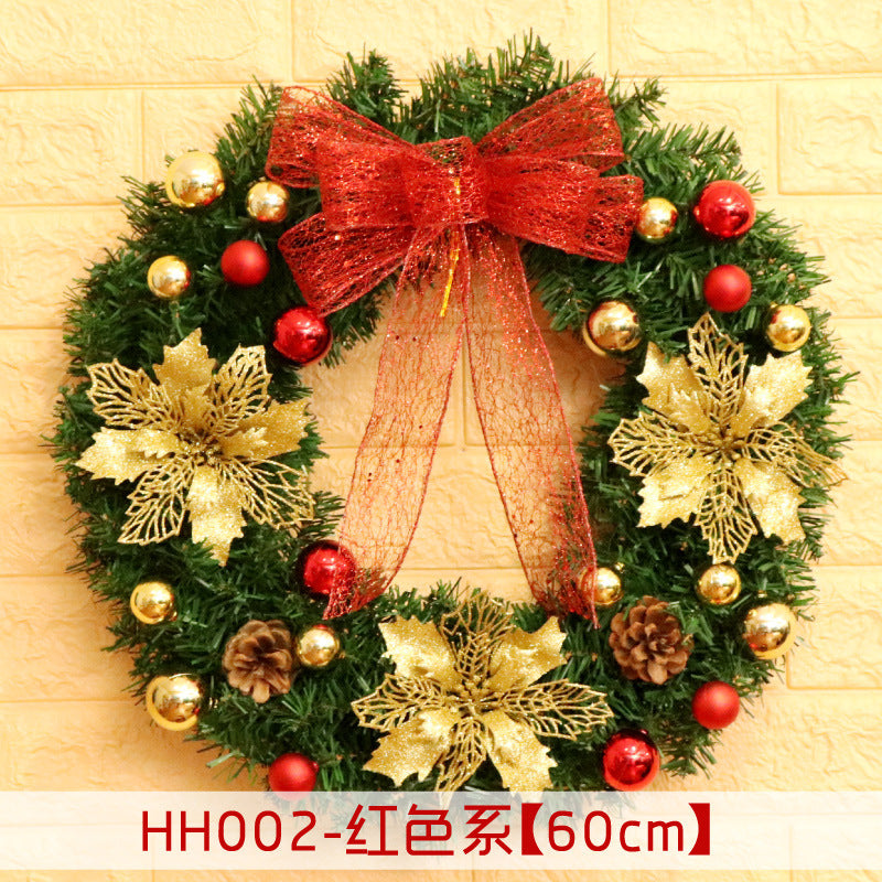 40/50/60CM Christmas Rattan Wreath Door and Window Hanging Decoration