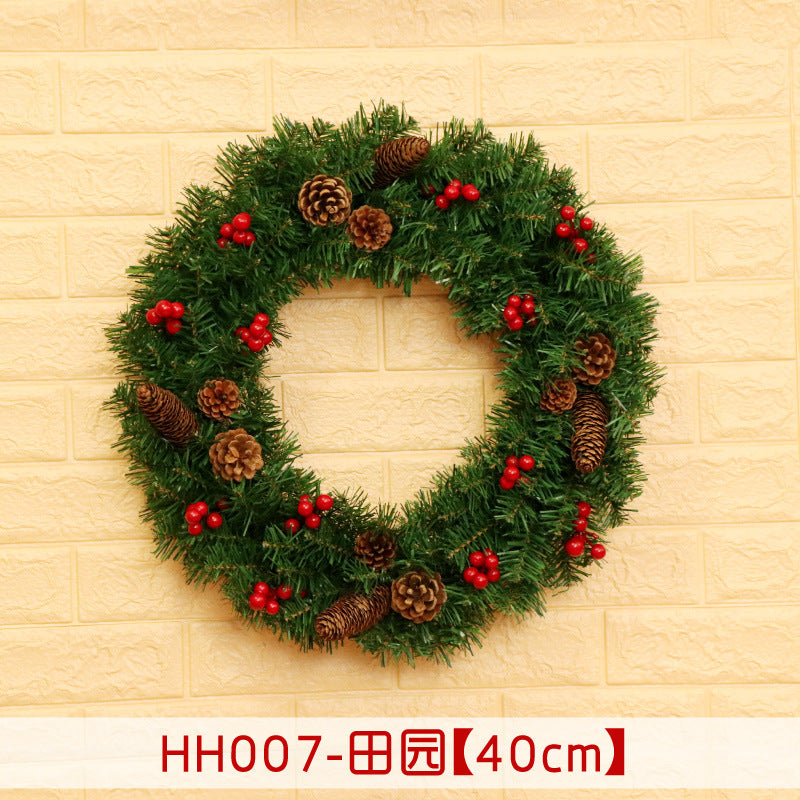 40/50/60CM Christmas Rattan Wreath Door and Window Hanging Decoration
