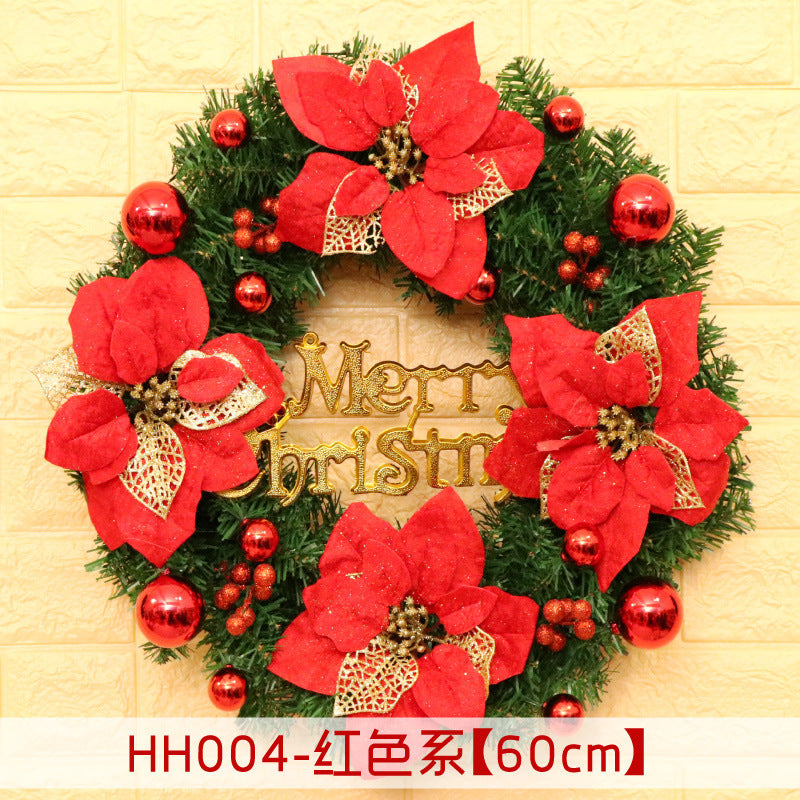 40/50/60CM Christmas Rattan Wreath Door and Window Hanging Decoration