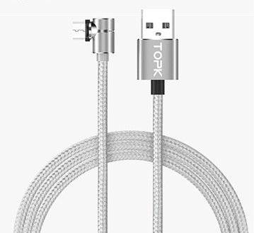 360° Rotating Magnetic Micro-USB Charging Cable – Fast Charge Phone Cord, LED, Nylon-Braided